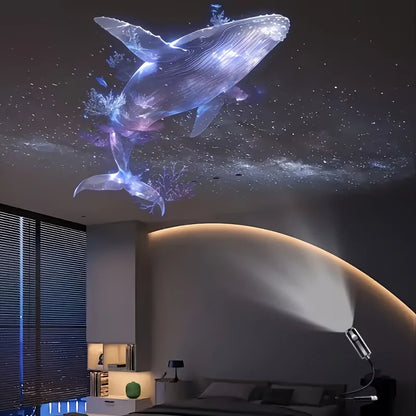 LED USB Projector Light 3/6pcs Projection Patterns- Adjustable Whale Butterfly Jellyfish Starfish Night Light Festival Gift